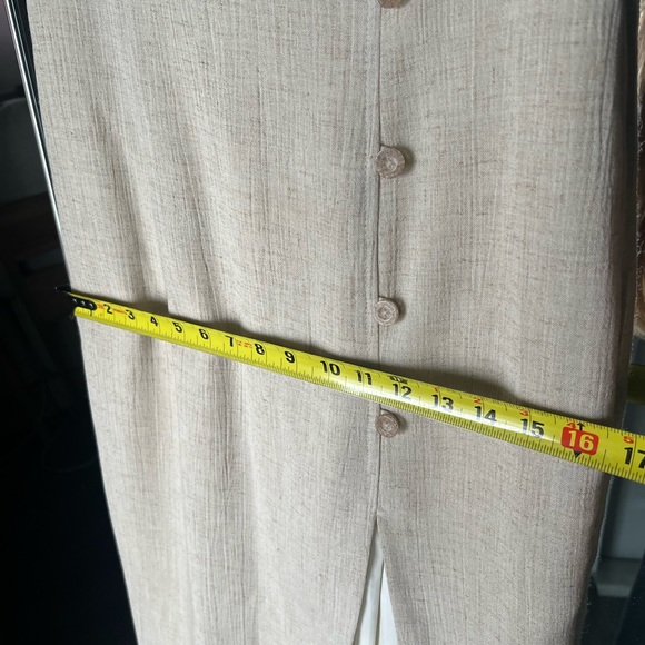 Linen Vintage Button Spring European-Style Midi Dress - Picture 10 of 11